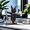 Nordic Fashion Art French Bulldog Animal Figurines Resin Cool Dog Sculpture Tray Candy Snack Key Coin Fruit Jewelry Storage Stat