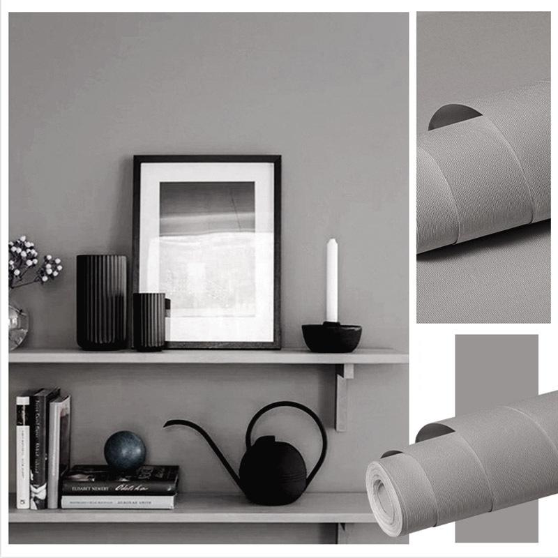 Solid Color Self-adhesive Simple Warm Bedroom Living Room Decor Waterproof Background Wall Paper Furniture Renovation
