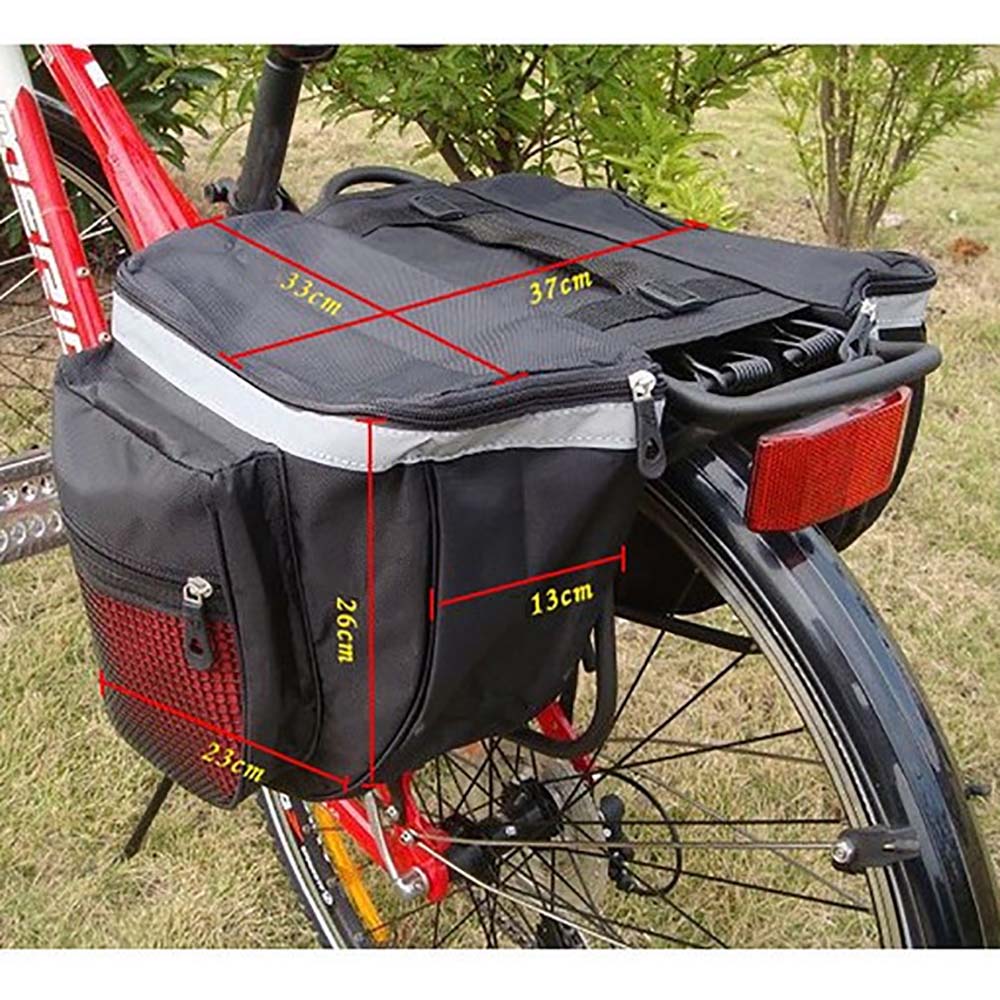 Waterproof Double Panniers Bag Bike Bicycle Cycling Rear Seat Saddle Package Red