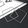 Geometric Square Stud Hoop Earrings Stainless Steel Metal  Earrings  Travel