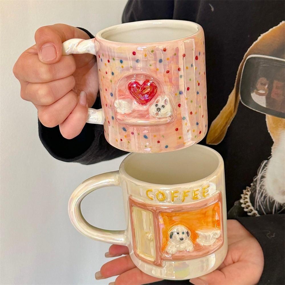 Cartoon Coffee Mug 320 ml Tea Cup Water Cup Puppy Ceramic Milk Cup  Valentine's Day Present
