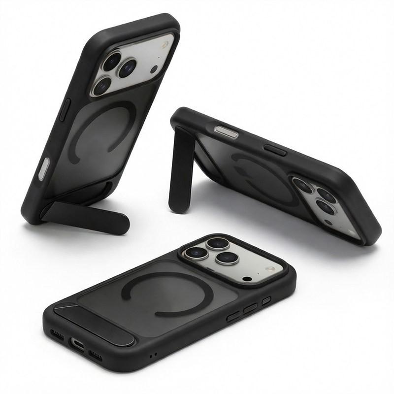 IPhone 18 Pro Max Case Matte Skin-Feel Magnetic Foldable Stand Shockproof Protector