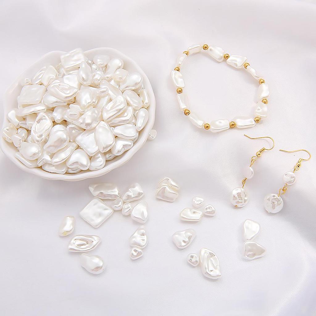 Геометрическая форма имитация жемчуга из АБС-пластика, бусины с прямым отверстием, браслет «сделай сам», ювелирные аксессуары