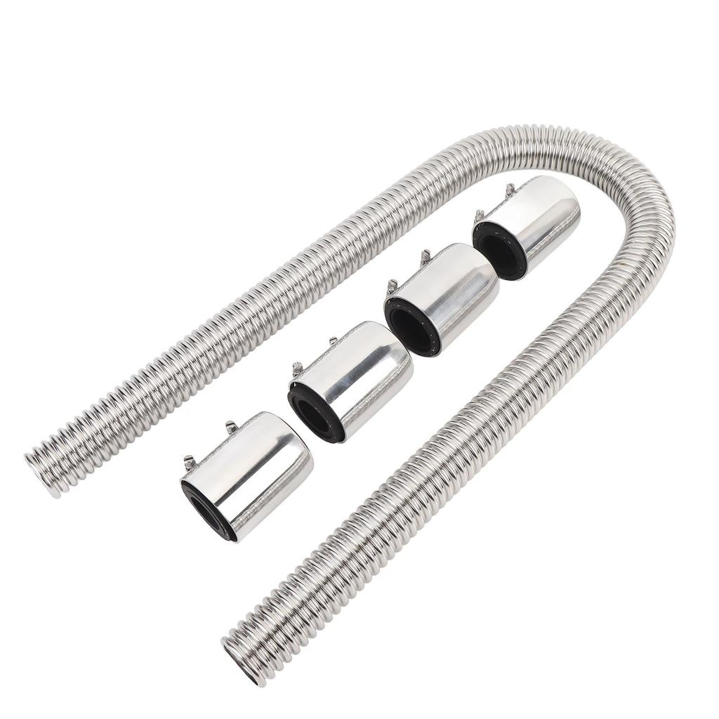 Radiator Flexible Coolant Water Hose Kit with Cap Clamp Stainless Steel 48 Inch Universal Engine Cooling Water Hose Kit