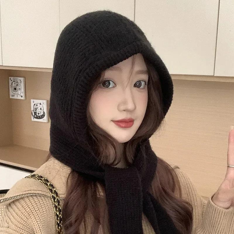 1 шт. Зимняя теплая одежда аксессуары вязаная шапка для улицы утепленная мягкая утолщенная шерстяная шапка ветрозащитный шарф балаклава шапка