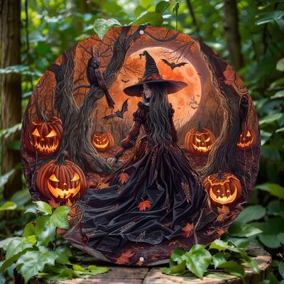 1шт, 2d круглый алюминиевый плоский знак (8х8 дюймов), Ведьмина тематика Офис Дом Дверь Украшения, Дом, Квартира, Столовая