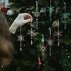 6 Pcs Acrylic Crystal Christmas Ornament Sparkling Clear Snowflake Hanging Ornaments with Drop Pendants for Winter Chandelier Xmas