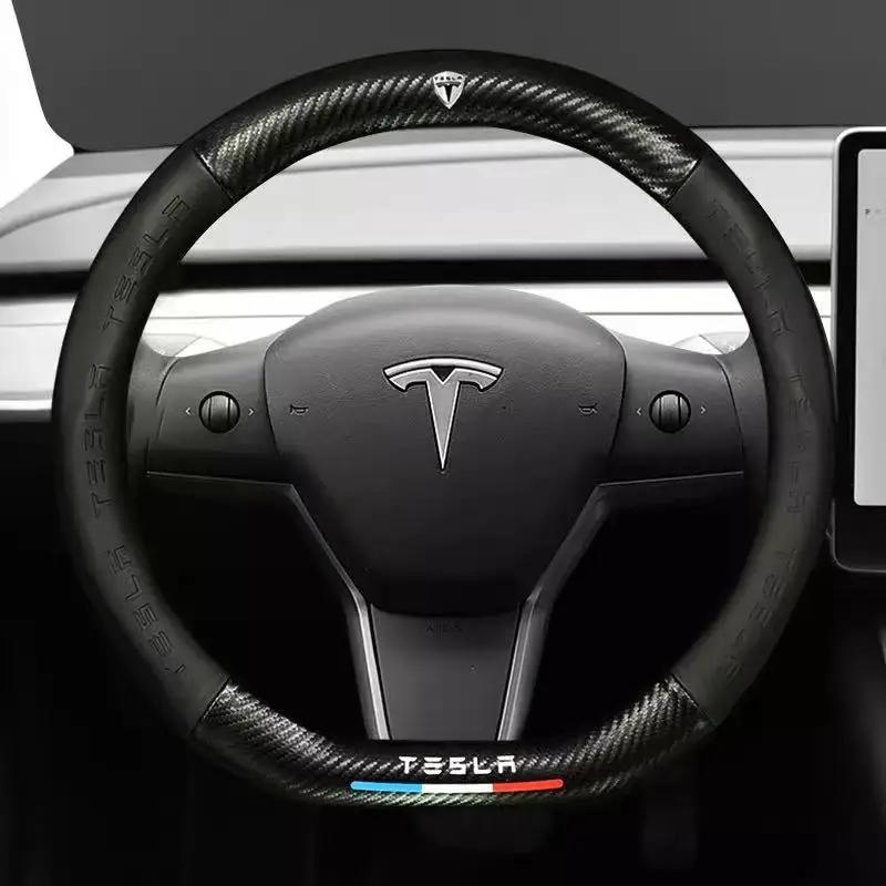 DHKOR1 Car Steering Wheel Cover For Tesla Model 3 S Y X Roadster 2019-2025 Auto interior Steering Wheel Accessories