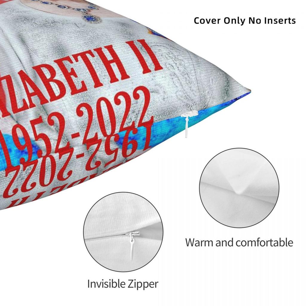 Elizabeth Ii Platinum Jubilee Square Pillowcase Polyester Linen Velvet Pattern Zip Decorative Pillow Case Room Cushion Cover