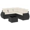 VidaXL Salon de Jardin avec Coussins 6 pcs, Canapés de Terrasse, Ensemble de Meubles de Patio, Mobilier d'Extérieur, Noir 3221355