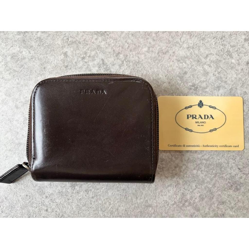 Used PRADA Bi-fold Wallet 1M0844 Dark Brown