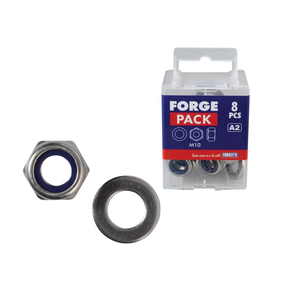 Forgefix Hexagonal Nuts With Nylon Inserts, S/s