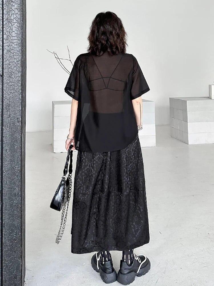 Xitao Комплект однотонной юбки, женский свободный комплект из двух частей для похудения LYD1849