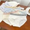 Women Underpants Widened Waistband Cotton Crotch Elastic Panties Contrast Color Good Breathability Outings Work Travel Female Underwear