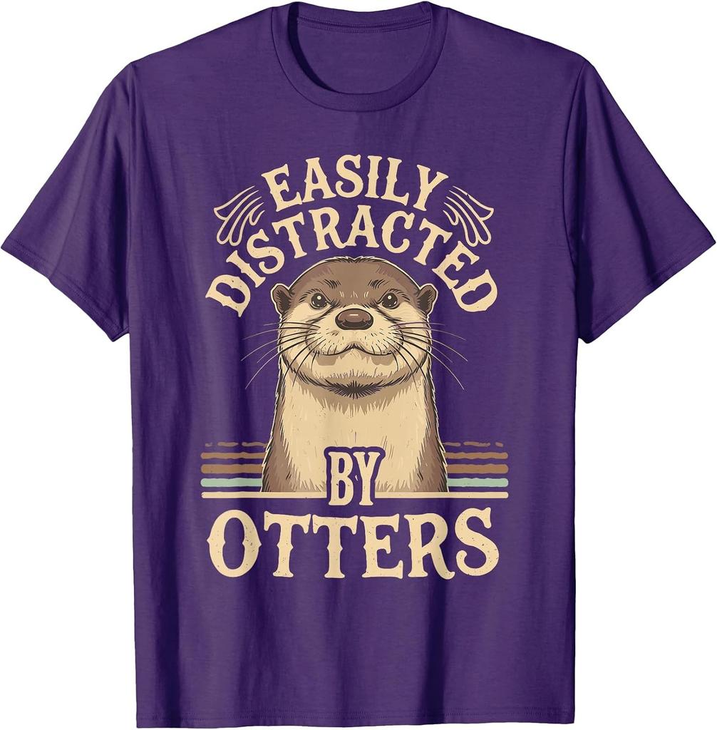 Funny Otter Lovers T-Shirt - Perfect for Easily Distracted Animal Fans