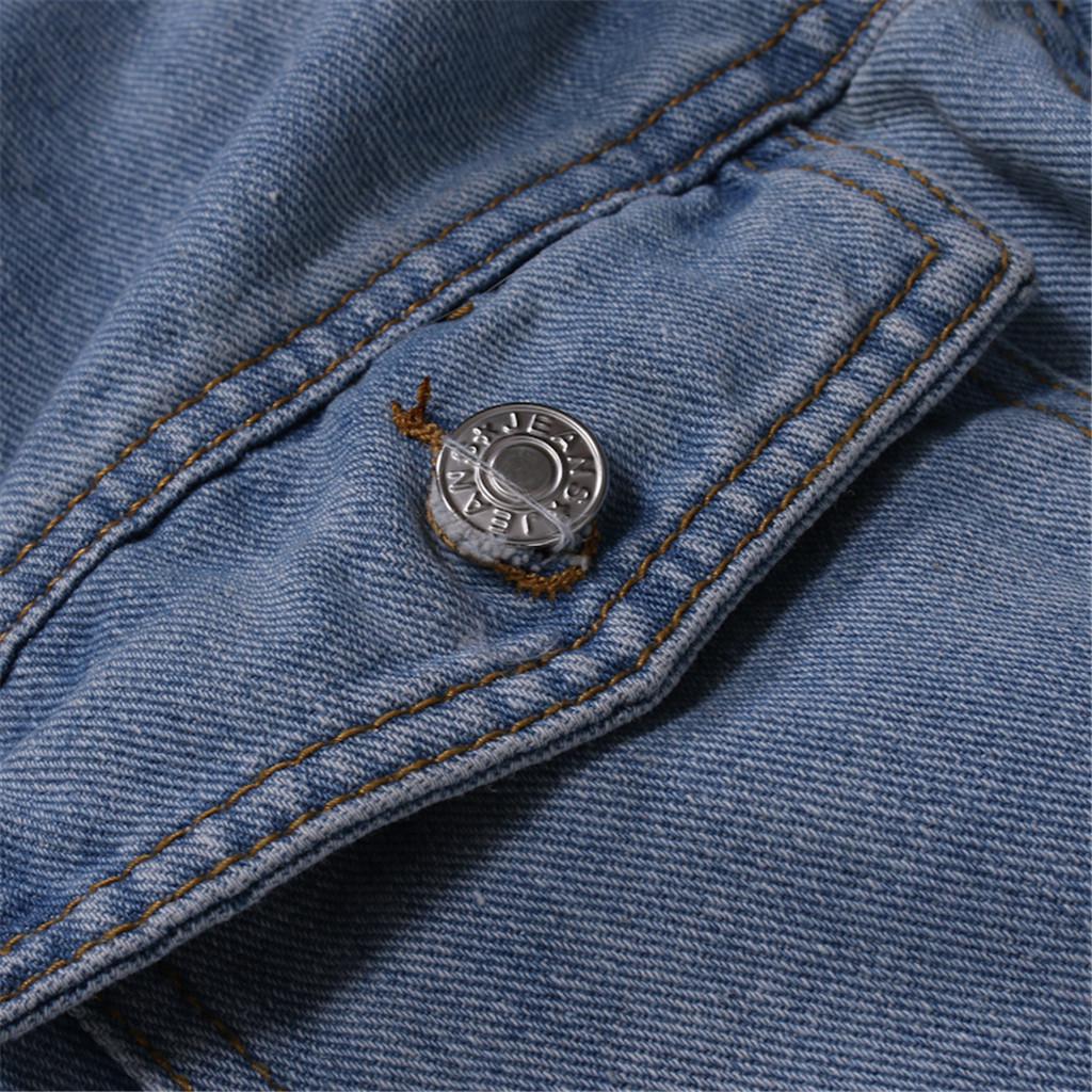 Men's  Winter Button Solid Plush Vintage Denim Jacket Tops Blouse Coat
