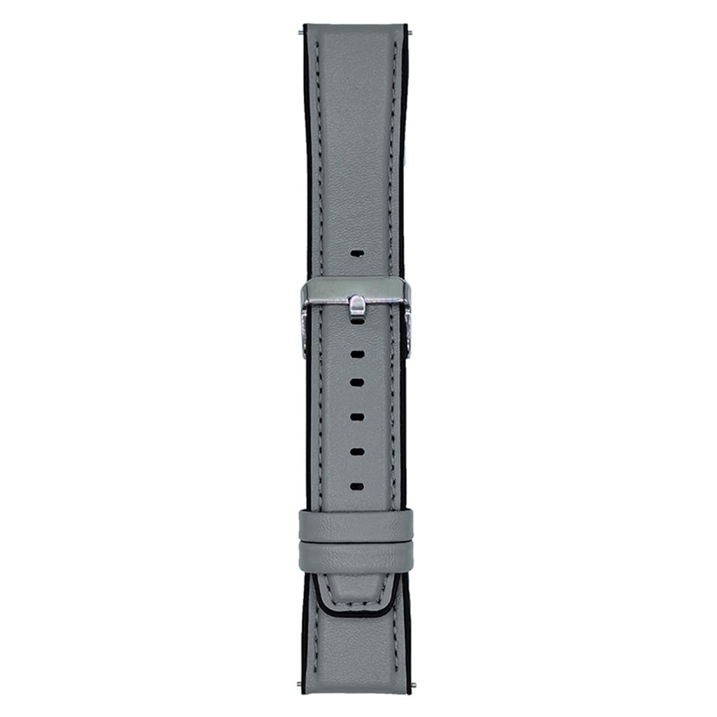 20mm Watch Band for Samsung Galaxy Watch7 44mm/40mm Flat End Napa Texture PU Covered Silicone Strap