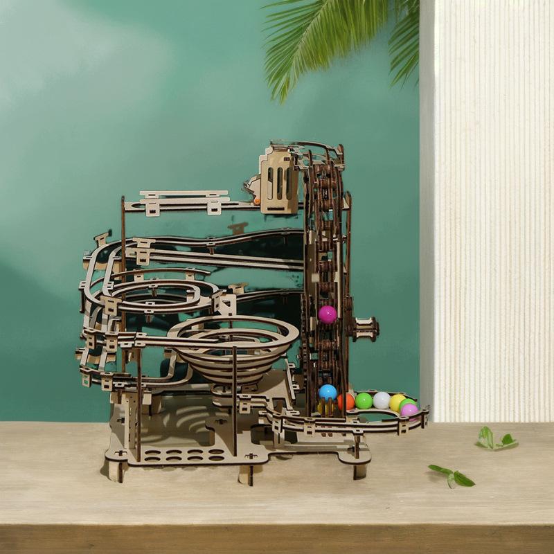 Cross-border New 3D Three-dimensional Puzzle Wooden Toys Educational Assembled Toys DIY Creative Toys Time And Space Tunnel