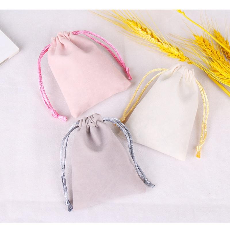 10PCS Christmas Party Gift Drawstring Package Multi Colors Velvet Jewelry Bag Wedding Candy Small Drawstring Pouch Customizable 5