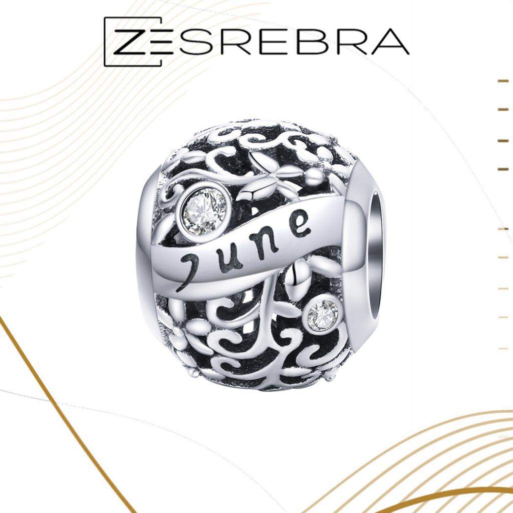 Charms Month Of June Pr 925 Bead Zirconia Bead Beads June