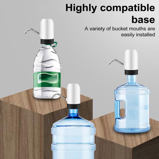 Yousheng Automatic Water Dispenser 5 Gallon Water Bottle Pump USB Rechargeable Silent Portable Electric Drinking Water Jug Pump Kitchen Supplies