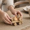 Stable Wood Candle Stand Wooden Glass Holder, Rustic Driftwood Ornament, Farmhouse Rural Home Decor Holder Tabletop for Living Room Bedroom
