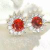 Luxury 925 Sterling Silver Fashion Shine Sunflower Zircon Women's Stud Earrings Everyday VersatileGood Product