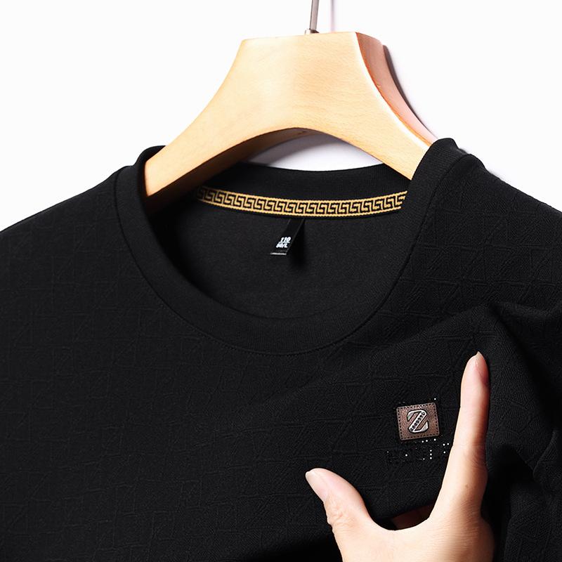 Мужская базовая футболка с длинным рукавом на осень, свободная повседневная модная футболка с круглым вырезом для мужчин среднего возраста