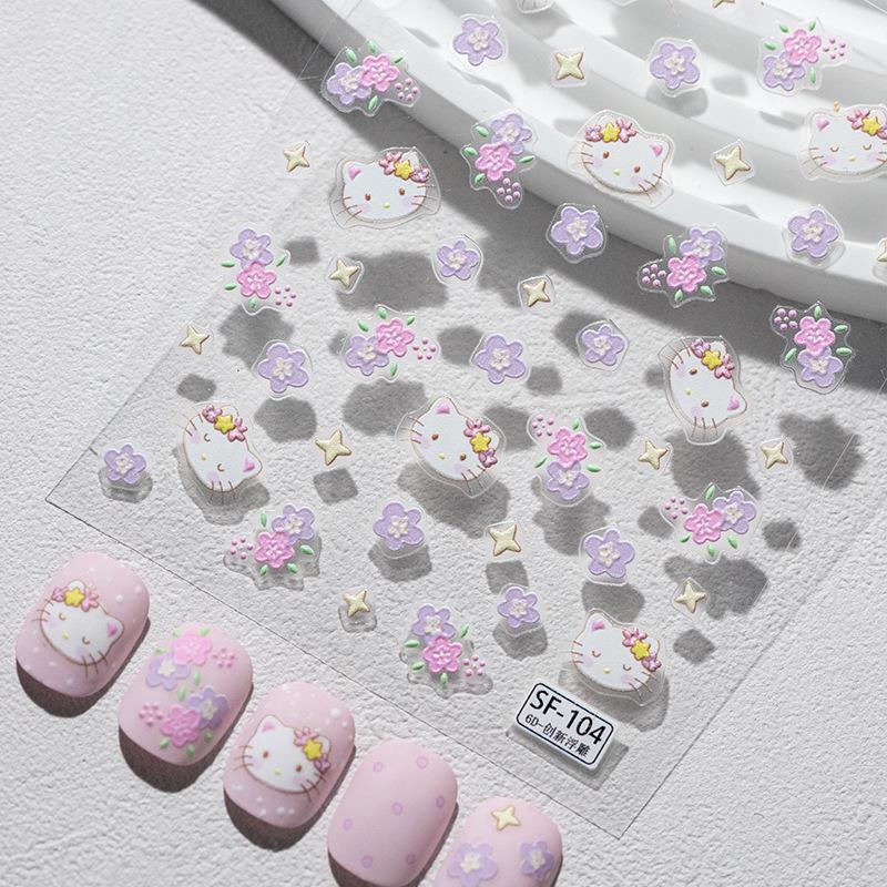 SKY Sanrio Kitty Японские наклейки для нейл-арта: Милые Цветы, Звезды и Растения для DIY Декора на Телефоны или Футляры для Очков.