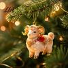 Decorative Holiday Hanging Charms 2D Flat Christmas Sheep Ornament with Lanyard, Acrylic Seasonal Party Favors Tree Pendant for Home Festive Decor And
