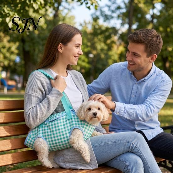 Collapsible Pet Travel Tote Crossbody Carrier, Dog Carrier Sling with Four Leg Holes, Breathable for Small Dogs Adjustable Strap Cats
