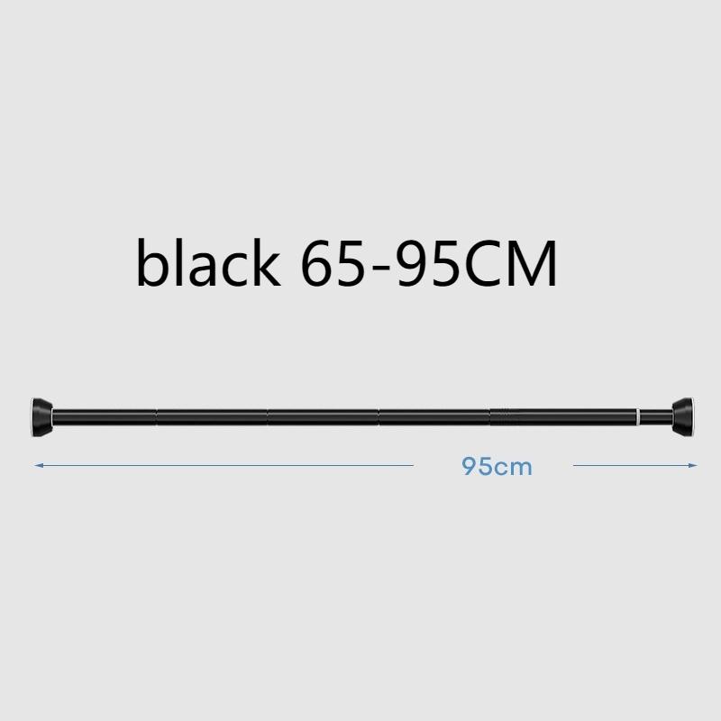 Черная регулируемая сушилка для одежды из нержавеющей стали 65-255 см, телескопическая штанга без сверления, карниз для штор для балкона, ванной комнаты
