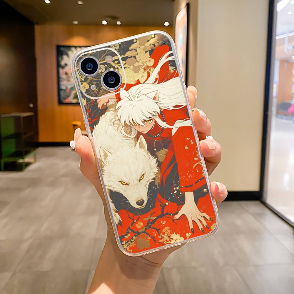 Чехол для телефона L-L-Inuyasha для iPhone 17, 16, 15, 14, 13, 12, 11, Pro Max, Plus, Мягкий силиконовый прозрачный чехол