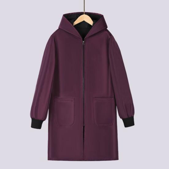 Пальто с защитой от масла и высокой цветовой насыщенностью, женская куртка с капюшоном и длинным рукавом, термоизоляционная водонепроницаемая верхняя одежда