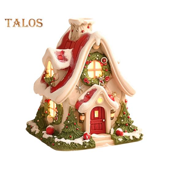 Christmas Snow House Incense Burner Winter House Incense Cone Holder Xmas Party Desktop Decoration Ornament Holiday Gift