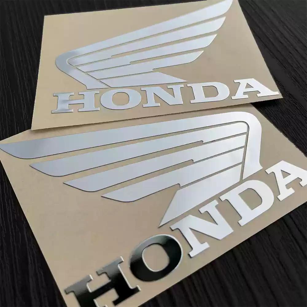 Silver Reflective Car Stickers for HONDA, Suitable for Modifying Motorcycle, Racing Helmet Fuel Tank Exhaust Pipe Decoration.
