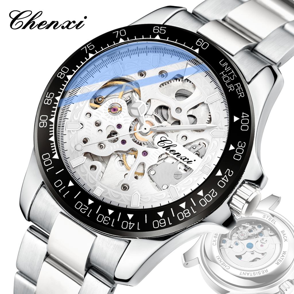 CHENXI Automatic Mechanical Men Watch Stainless Steel Band Luminous Waterproof Sport Business Male Wristwatch Reloj Hombre