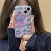 Ins корейский милый чехол для телефона с 3d фиолетовым звездным узором для Iphone 14 13 12 11 Pro Max с милыми звездами противоударный мягкий чехол Imd Funda