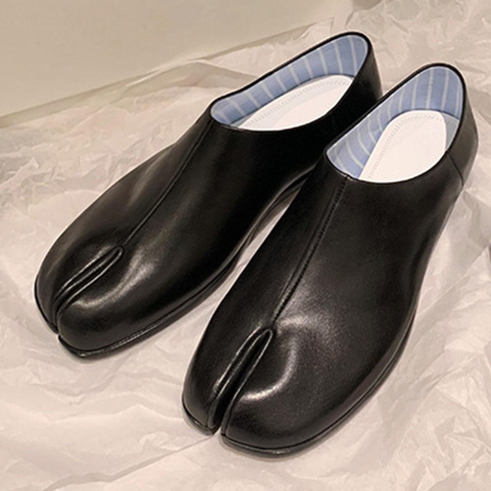 Burst Silver Tabi Shoes Women Split Toe Flats Spring Soft Loafers Female Slip-On Slides