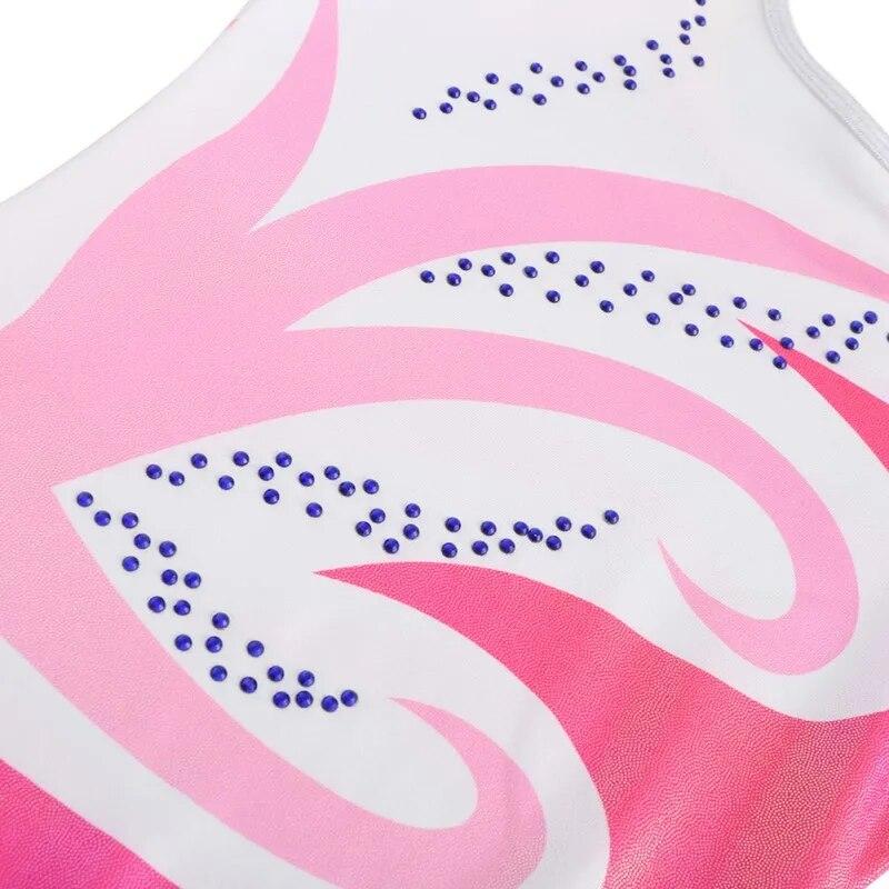 Одежда для балета и танцев с длинными рукавами и принтом для девочек, детские гимнастические боди розового цвета