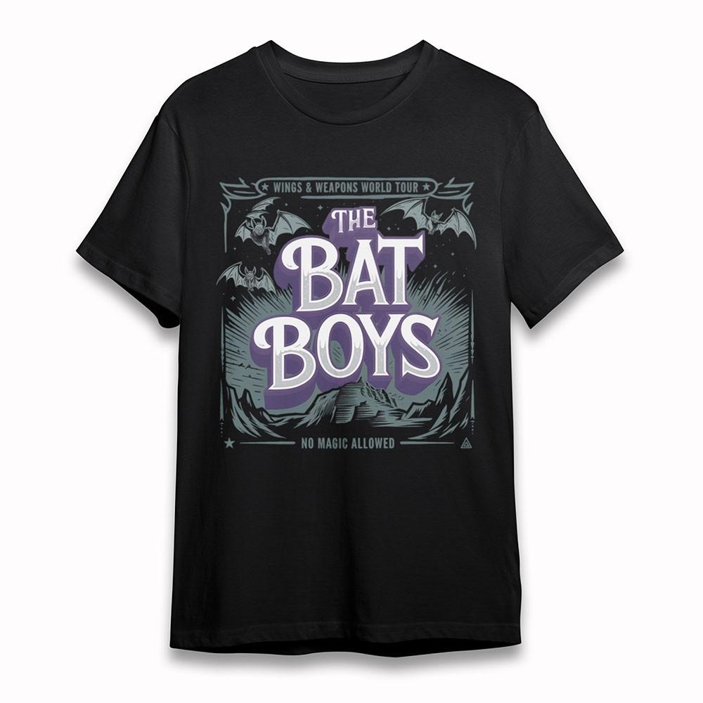 Men's Comfy Classic T-Shirt Bat Graphic Tee Black Cotton Short Sleeve Oversize