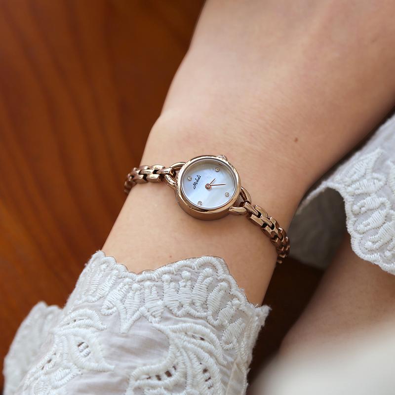 Elegant women's watch with retro small dialsimple and petite mini thin strapmotherofpearl watchwomen's braceletquartz watch gift