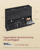 VASAGLE Shoe Cabinet 4 Flaps Shoe Rack Shoe Storage Divider Adjustable for 16-28 Pairs of Shoes Hallway 24 x 105.5 x 82.7 cm Ebony Black