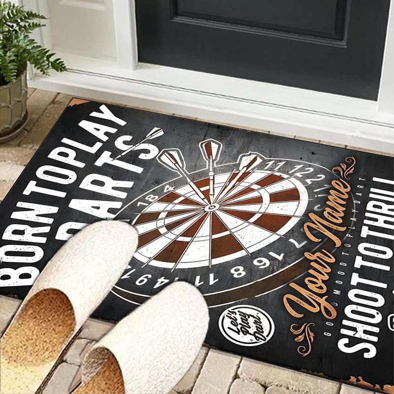 Custom NameThrow darts Printed Carpet, Indoor Rug, Chair Rug, Living Rooms, Doormat Made From Polyester Home Decor Birthday Christmas Gifts