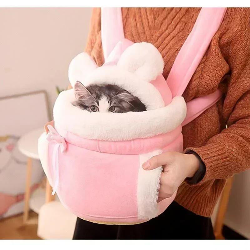 Outdoor Travel Cat Chihuahua Puppy Dog Carrier Bacpack Winter Warm Plush Pets Carrying Bag for Small Dog Cat 6/12kg Load-bearing
