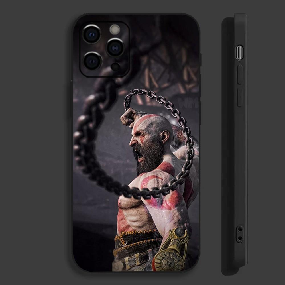 Чехол для телефона G-God of W-War Game для Apple iPhone 15,14,13,12,11,Pro,X,XS,Max,XR,Plus,Mini Мягкий черный чехол