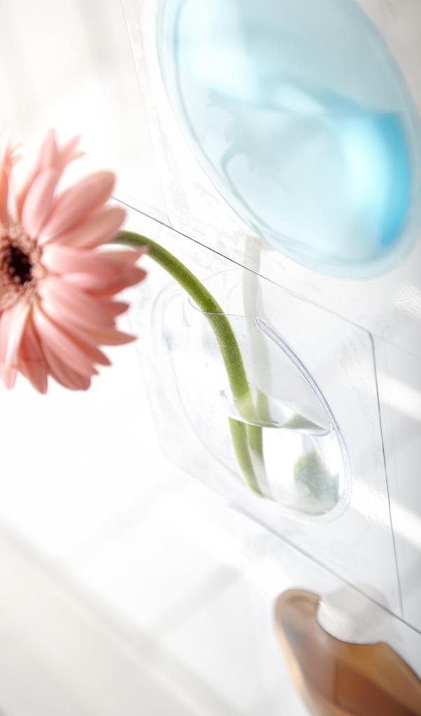 +d Flower Vase Kaki Blue DA-1050-BL [Floating Single Flower Vase]