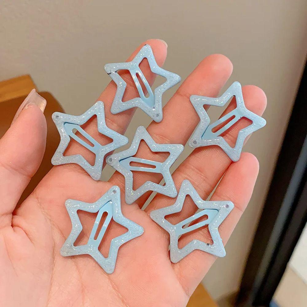 6 шт./набор Милые цвета Детские заколки для волос для девочек Блестящие звезды Женские заколки для волос Новые Детские Сладкие заколки