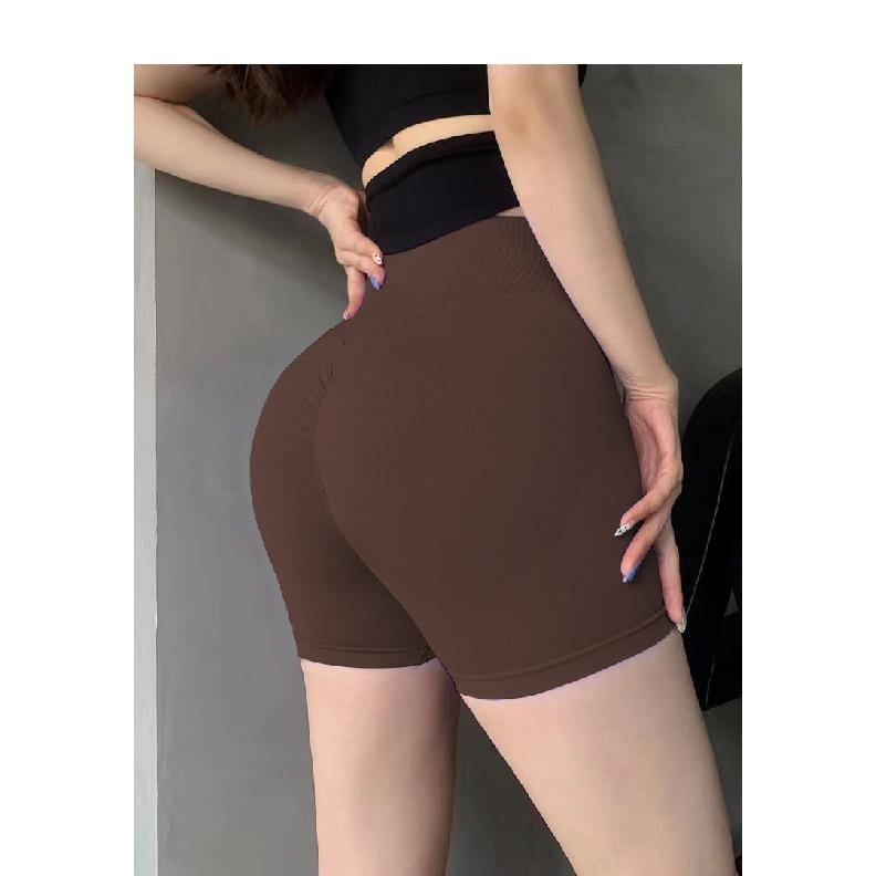 Йога шорты бесшовные с высокой талией, подтягивающие ягодицы, персиковые ягодицы, летние шорты для бега, фитнес шорты для женщин