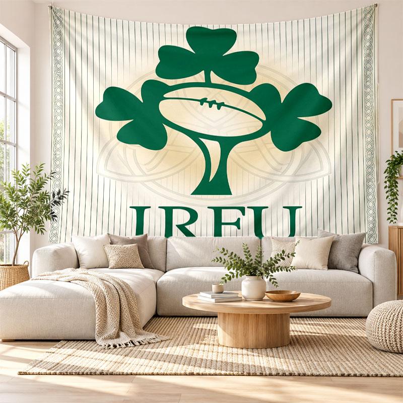 Ireland Rugby Wall Tapestry, Soft Fabric Wall Hanging, Decorative Backdrop For Bedroom Home Wall Art